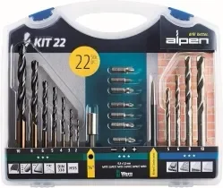 סט מקדחים מיוחד (HSS + וידיה אלפן + סט ביטים 22 יח' של WERA) אלפן