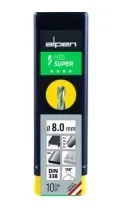 מקדח SUPPER HSS מושחז כסוף 10.0 מ''מ אלפן (1 יח')