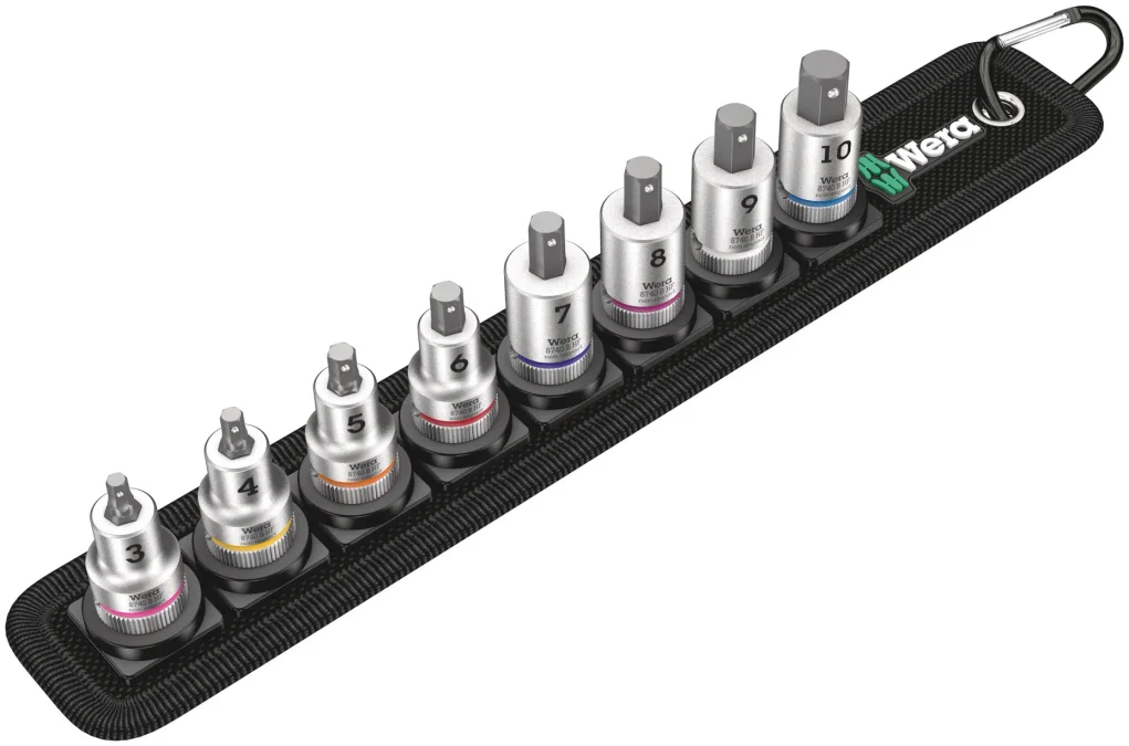 סט בוקסות אלן 3/8'' עם טפס WERA מידות 3-10 מ''מ