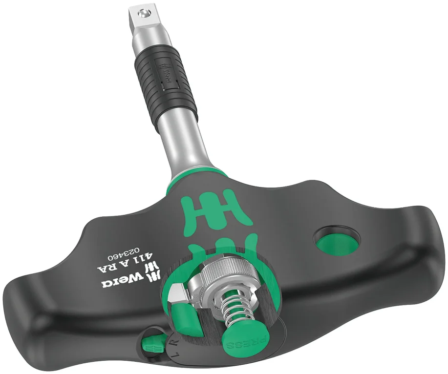 ידית T לבוקסות רצ'ט+תפסנית WERA 411 A RA