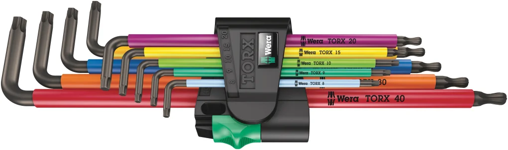 סט אלן טורקס כדורי צבעוני 9 יח' WERA TX8-TX40