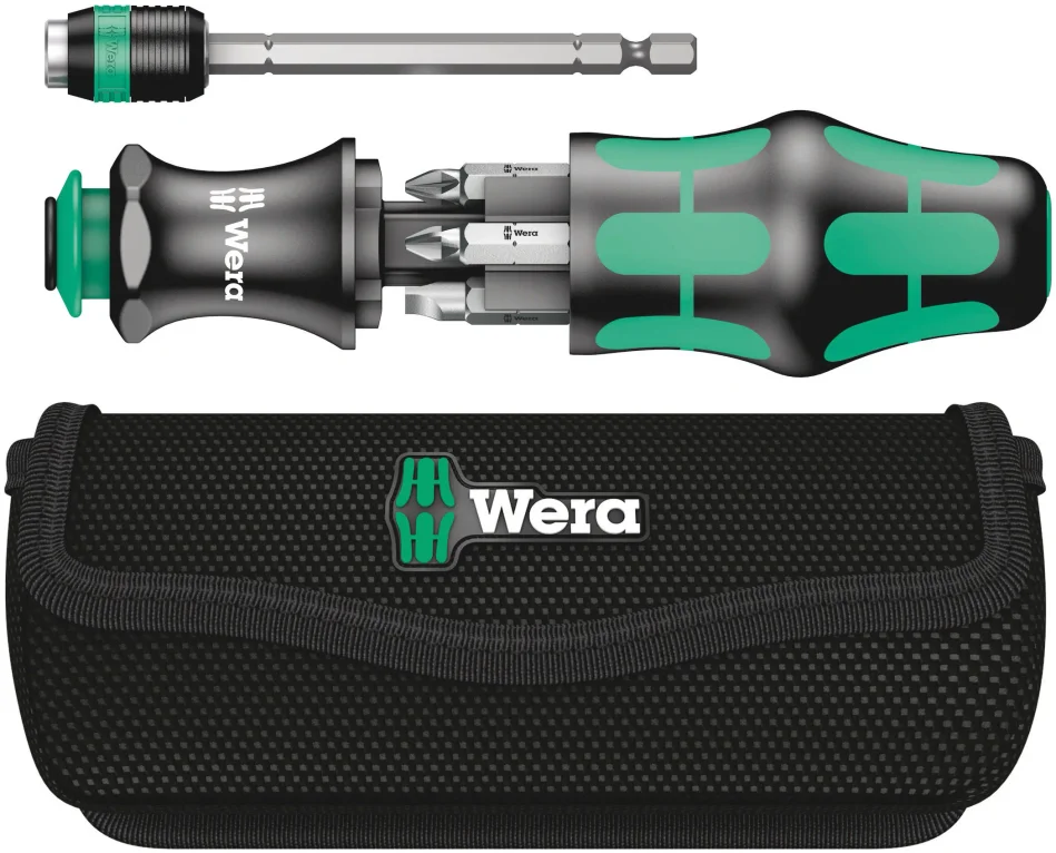 מברג+מחסנית+נרתיק 6 ביטים WERA KK20