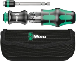 מברג+מחסנית+נרתיק 6 ביטים WERA KK20