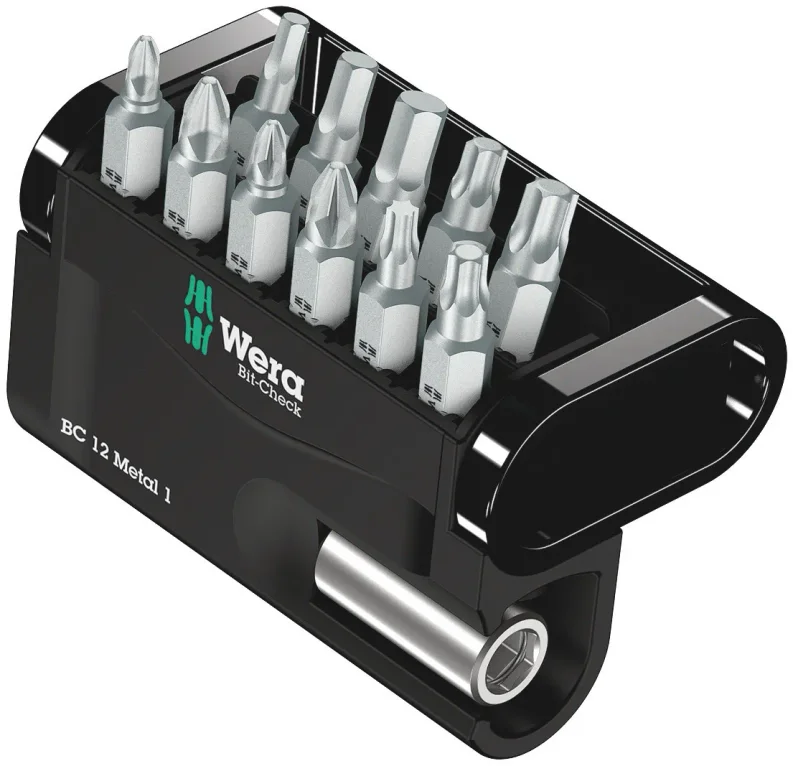 סט ביטים 12 חלקים Wera Bit-Check 12 Metal 1 – פיליפס, פוזידרייב, טורקס ואלן