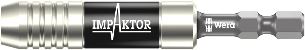 מוביל ביטים מגנטי כסוף עם טבעת עוצרת WERA IMPACTOR 897/4