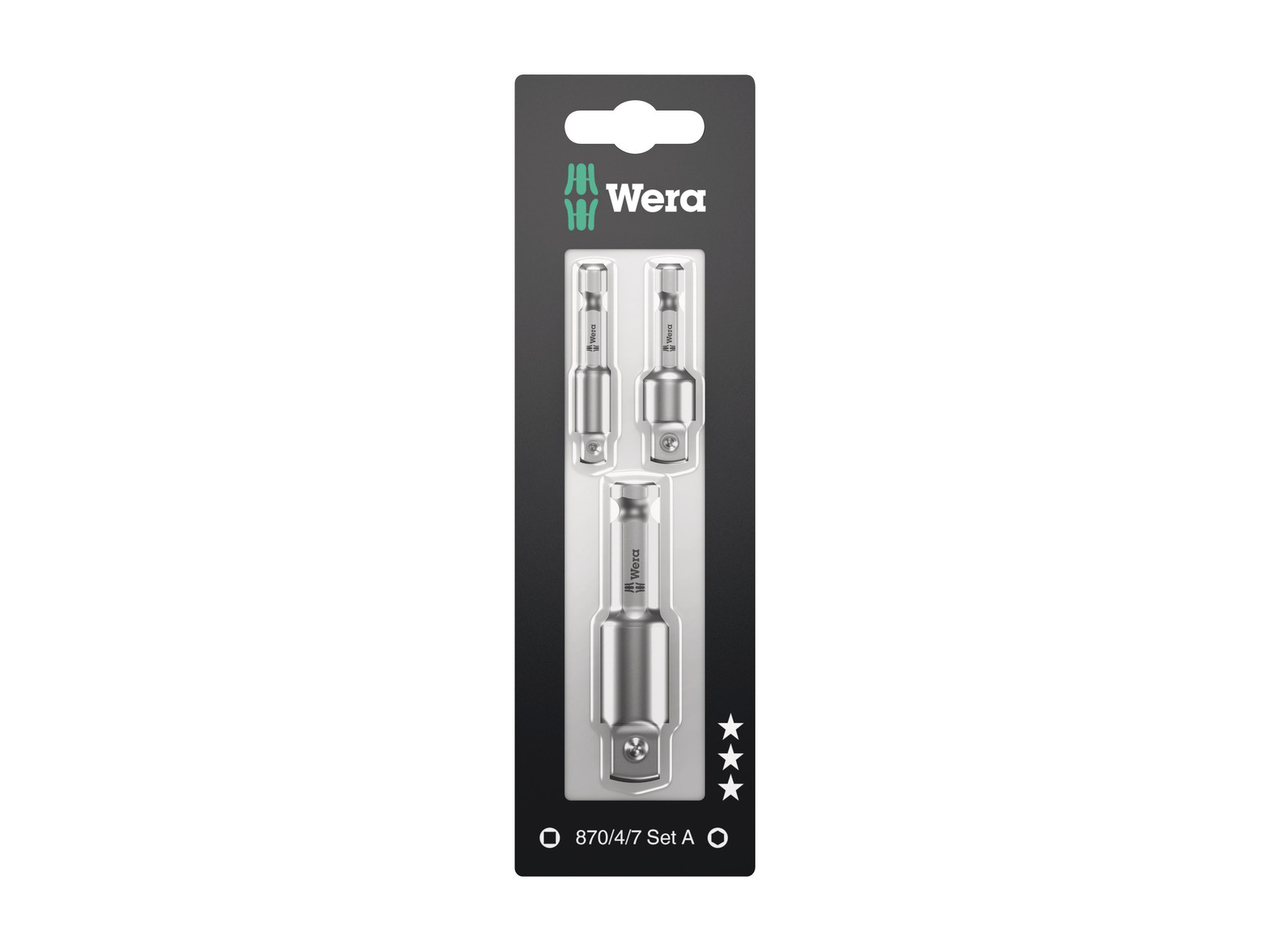 סט מתאם לבוקסה ממברגה 3 יח 1/2, 1/4, 3/8 WERA