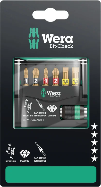 סט ביטים יהלום 7 יח' WERABIT-CHECK 7 DIAMOND 1 SB