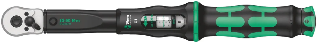 מפתח מומנט טורקמטר מתכוונן 10-50NM WERA הינע 1/2 אינץ' C1