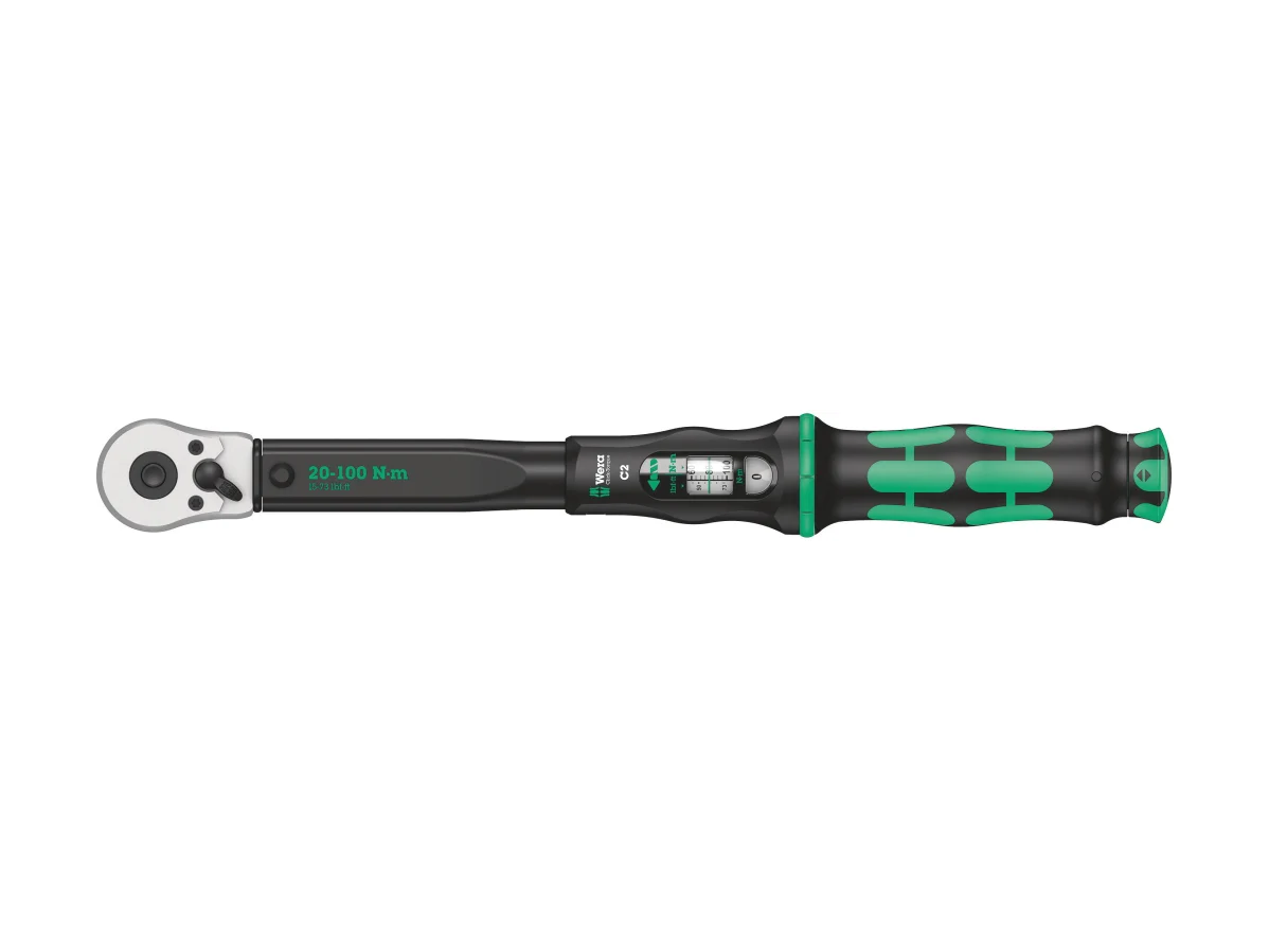 מפתח מומנט טורקמטר מתכוונן 20-100NM WERA הינע 1/2 אינץ' C2