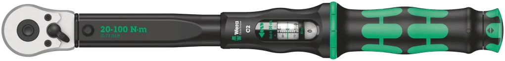 מפתח מומנט טורקמטר מתכוונן 20-100NM WERA הינע 1/2 אינץ' C2
