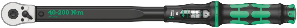 מפתח מומנט טורקמטר מתכוונן 40-200NM WERA הינע 1/2 אינץ' C3