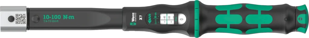 מפתח מומנט טורקמטר כניסה מרובעת 14X18 למפתח פתוח + רינג 10-100NM WERA