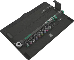 מפתח מומנט טורקמטר מתכוונן 40-200NM הינע ''1/2 +בוקסות שחורות בפאוצ' WERA