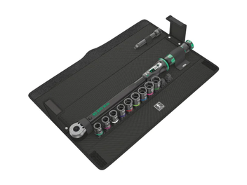 מפתח מומנט טורקמטר מתכוונן 40-200NM הינע ''1/2 +בוקסות שחורות בפאוצ' WERA