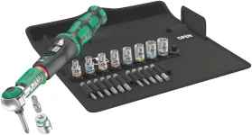 מפתח מומנט 2-12NM הינע נקבה לביט + 1/4 זכר עם ביטול טורק WERA בפאוצ' (בוקסות רגילות +ביטים ארוכים מ