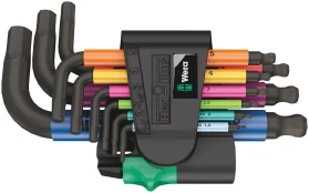 סט אלן מ''מ כדורי צבעוני 9 יח' 10-1.5 מ''מ קצר WERA