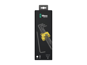 סט אלן אינצ'י כדורי 9 יח' WERA צהוב ארוך במארז קרטון
