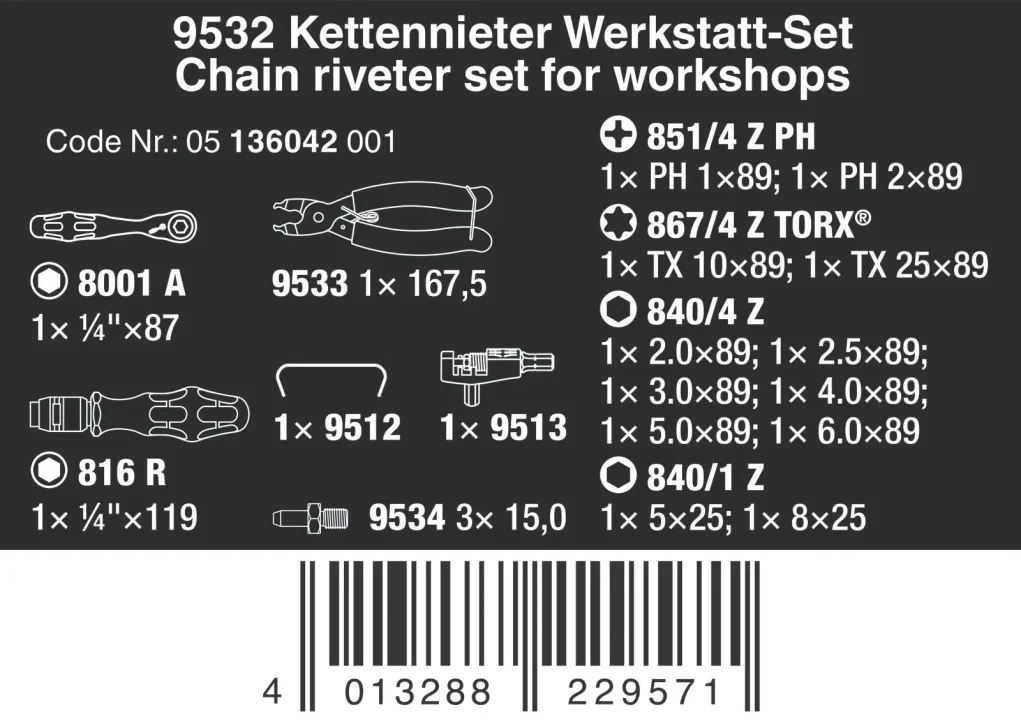 סט כלים לתיקון אופניים 9532 WERA