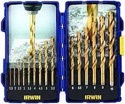 סט מקדחי טיטניום למתכת 15 יח' IRWIN