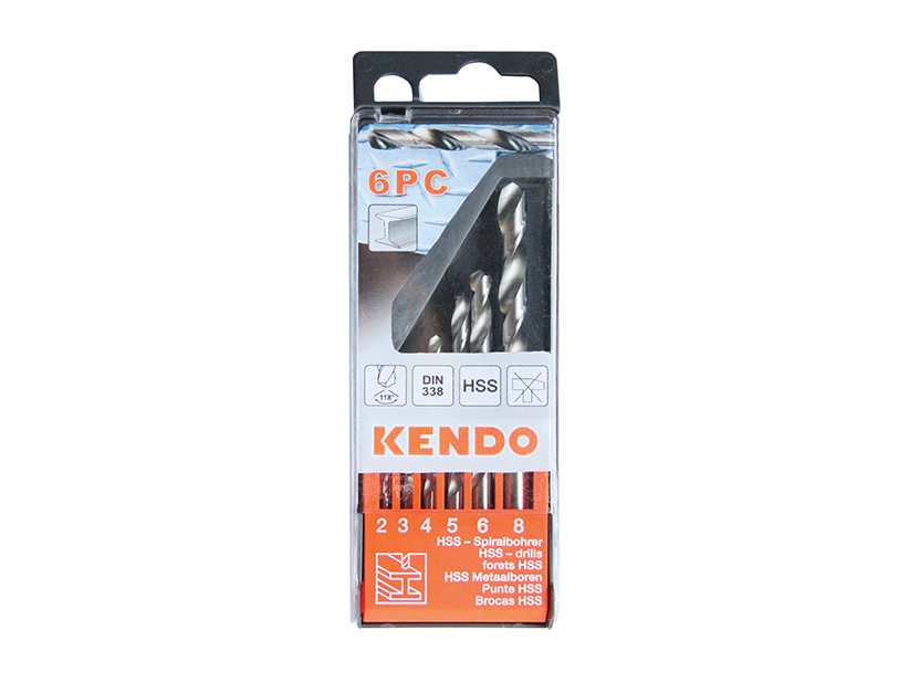 סט מקדחי HSS KENDO 2-8מ''מ6 יח