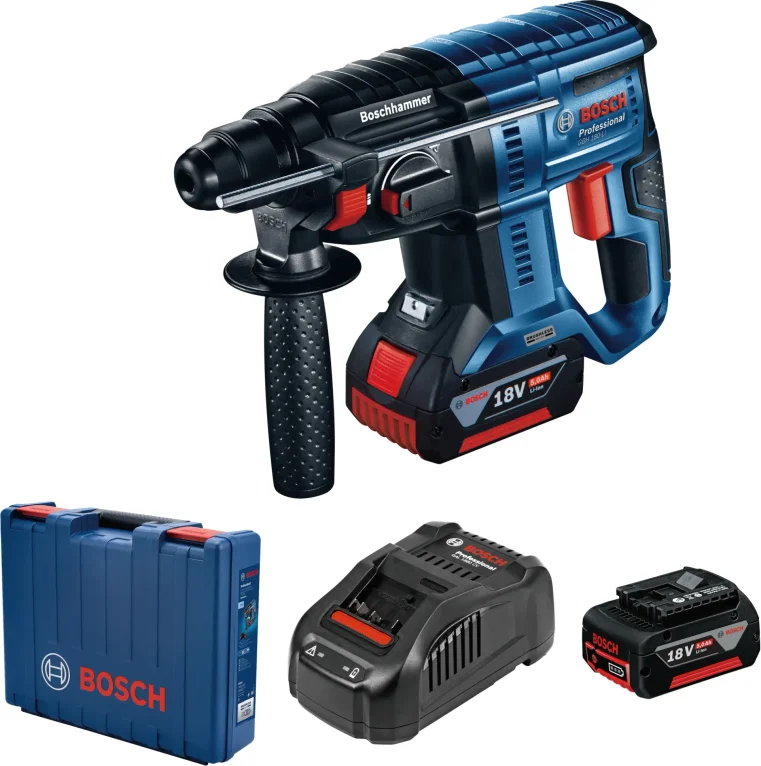 פטישון נטען ברשלס 18V סוללות 4Ah במזוודה GBH 18V-EC BOSCH