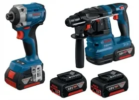 סט 2 כלים בתיק GBH 18-22 + GDR 18V-215 BOSCH סוללות 2X5AH