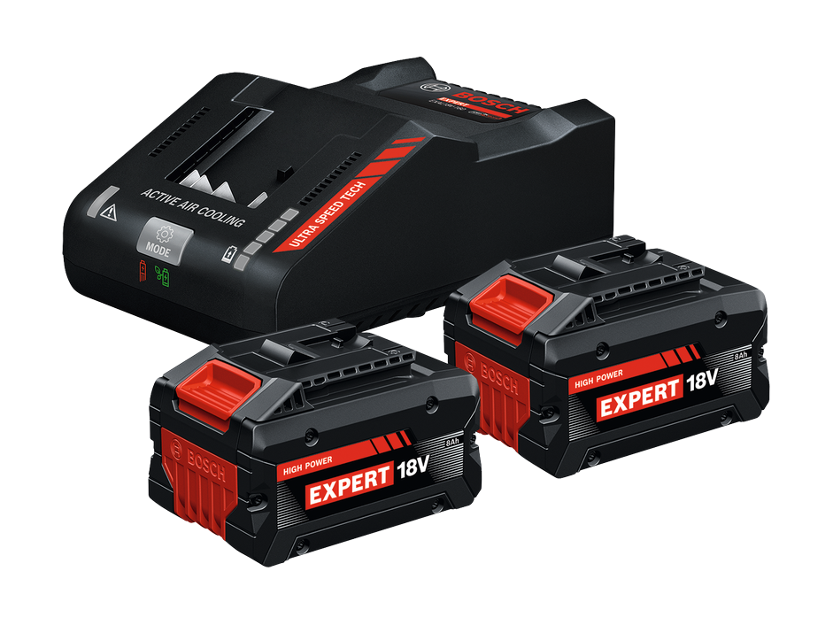 סט 2 סוללות ומטען | BOSCH EXPERT 8Ah
