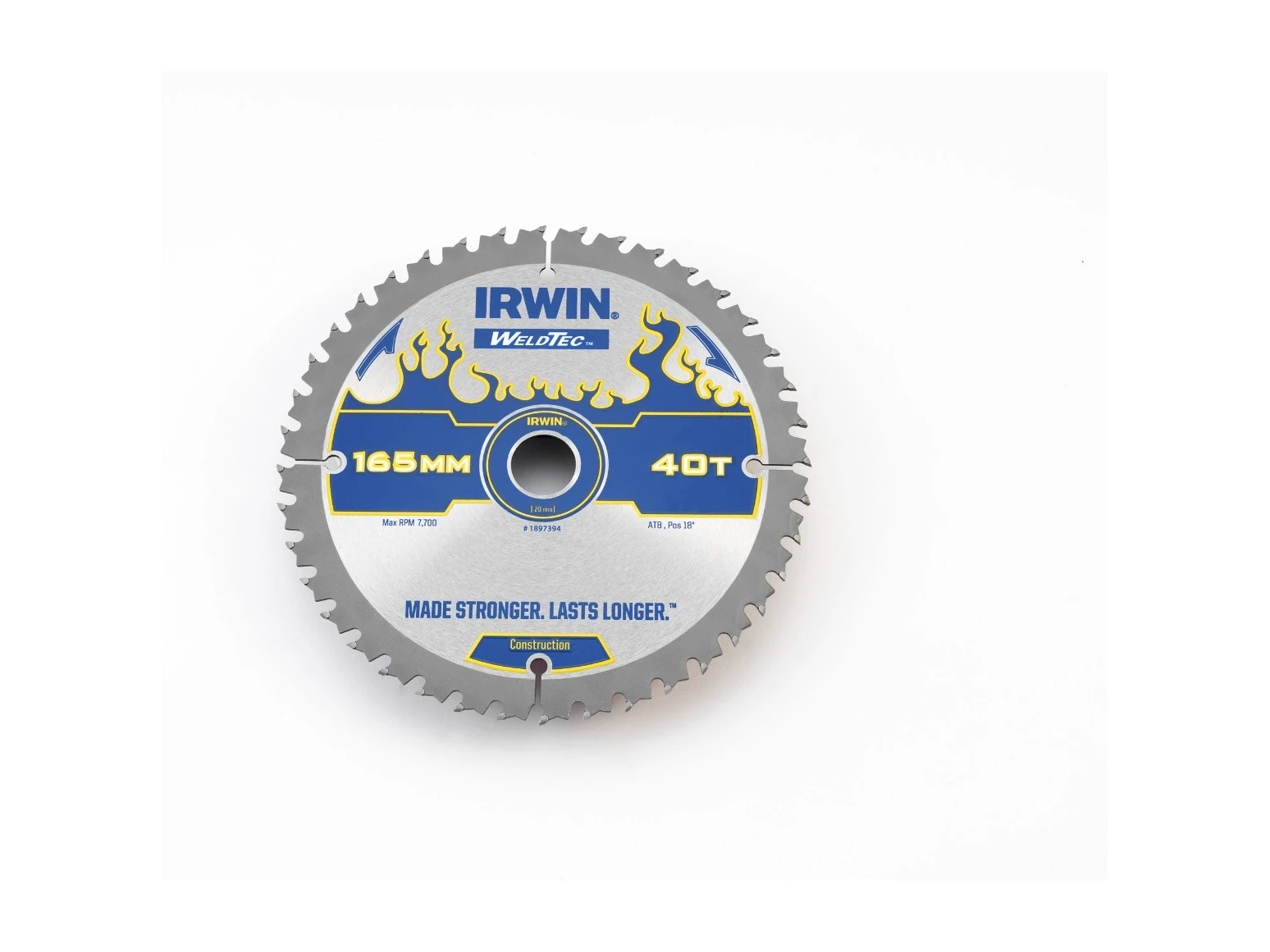 להב וידיה מקצועית 165 מ''מ חור 20 40 שן IRWIN