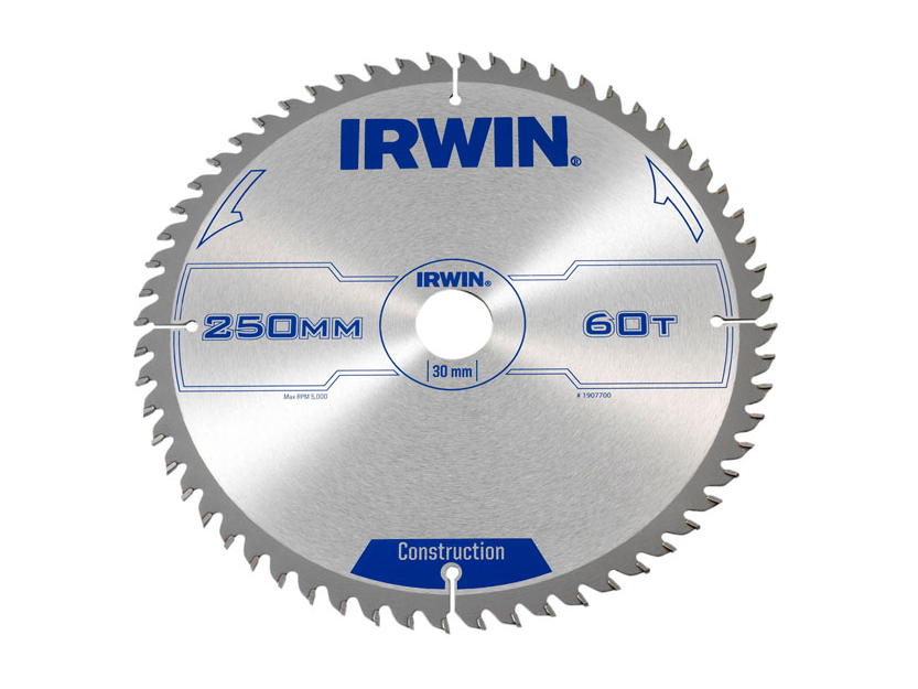 להב וידיה לעץ 250 מ''מ 60 שן חור 30 IRWIN