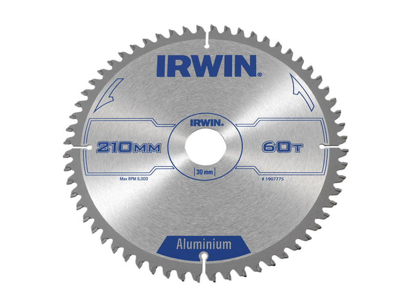 להב וידיה לאלומניום 210 מ''מ חור 30 60 שן IRWIN