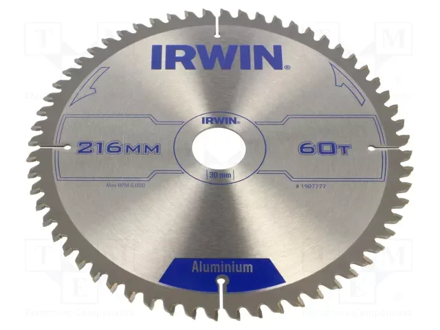 להב וידיה לאלומניום 216 מ''מ חור 30 60 שן IRWIN