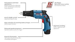 מברגת גבס נטענת ברשלס 3.6V גוף בלבד GSR10.8V-EC TE BOSCH