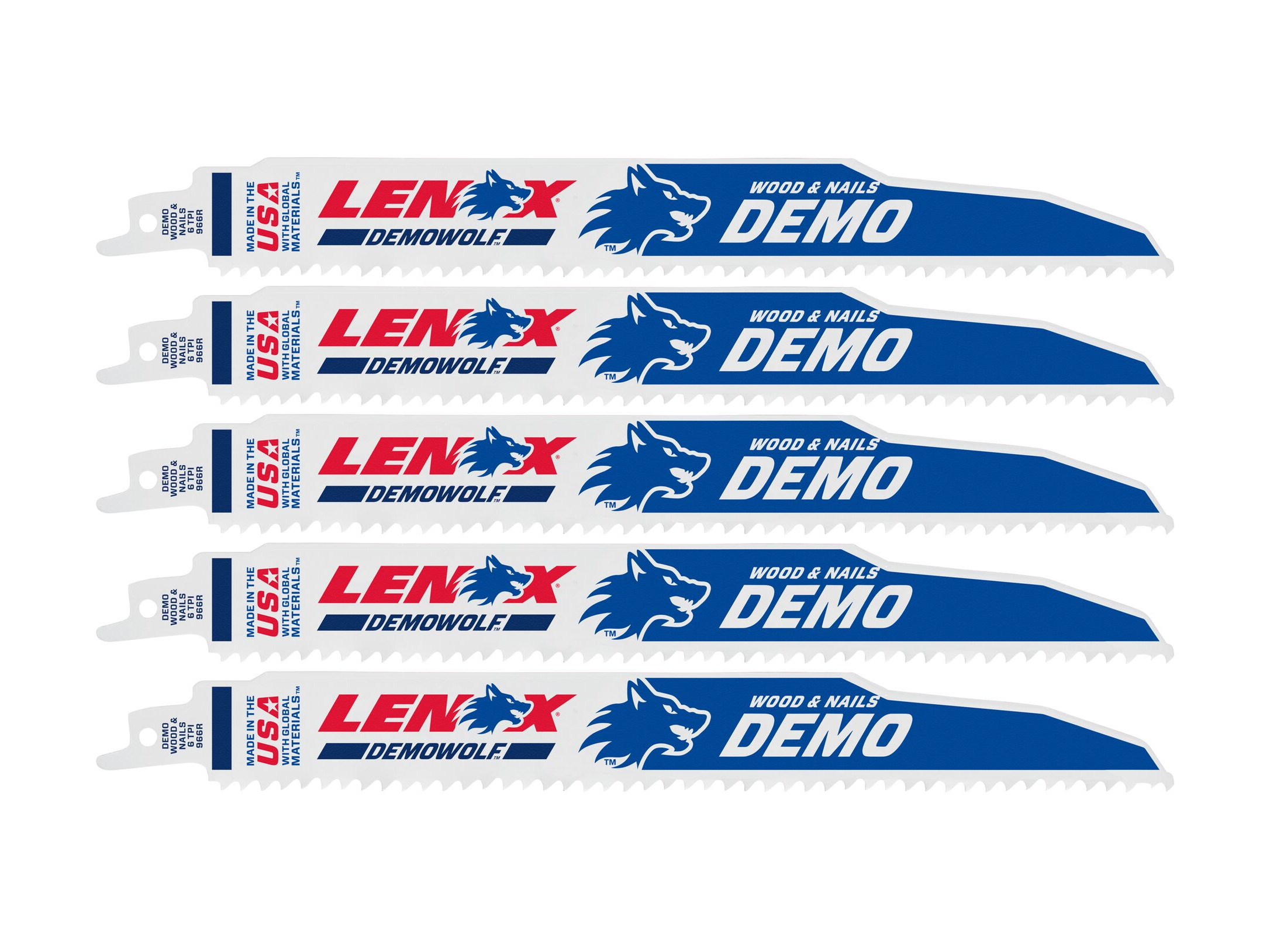 מסורית למסור חרב לעץ עם מסמרים, חילוץ והצלה 966R אורך 229 מ''מ ( 5 יח') LENOX
