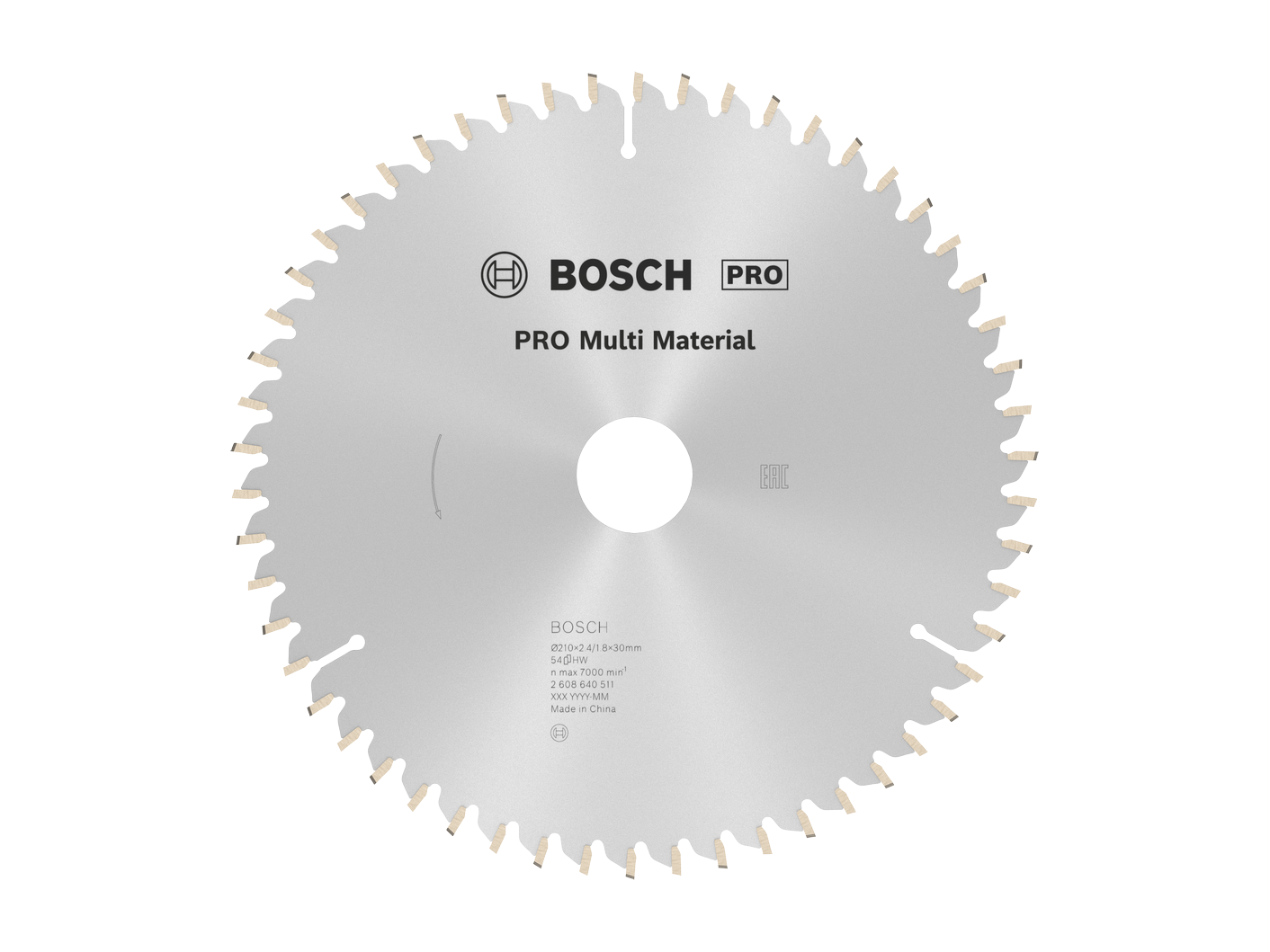 להב וידיה רב שימושית 8/1/4 אינץ', 54 שן, חור 30 מ''מ BOSCH