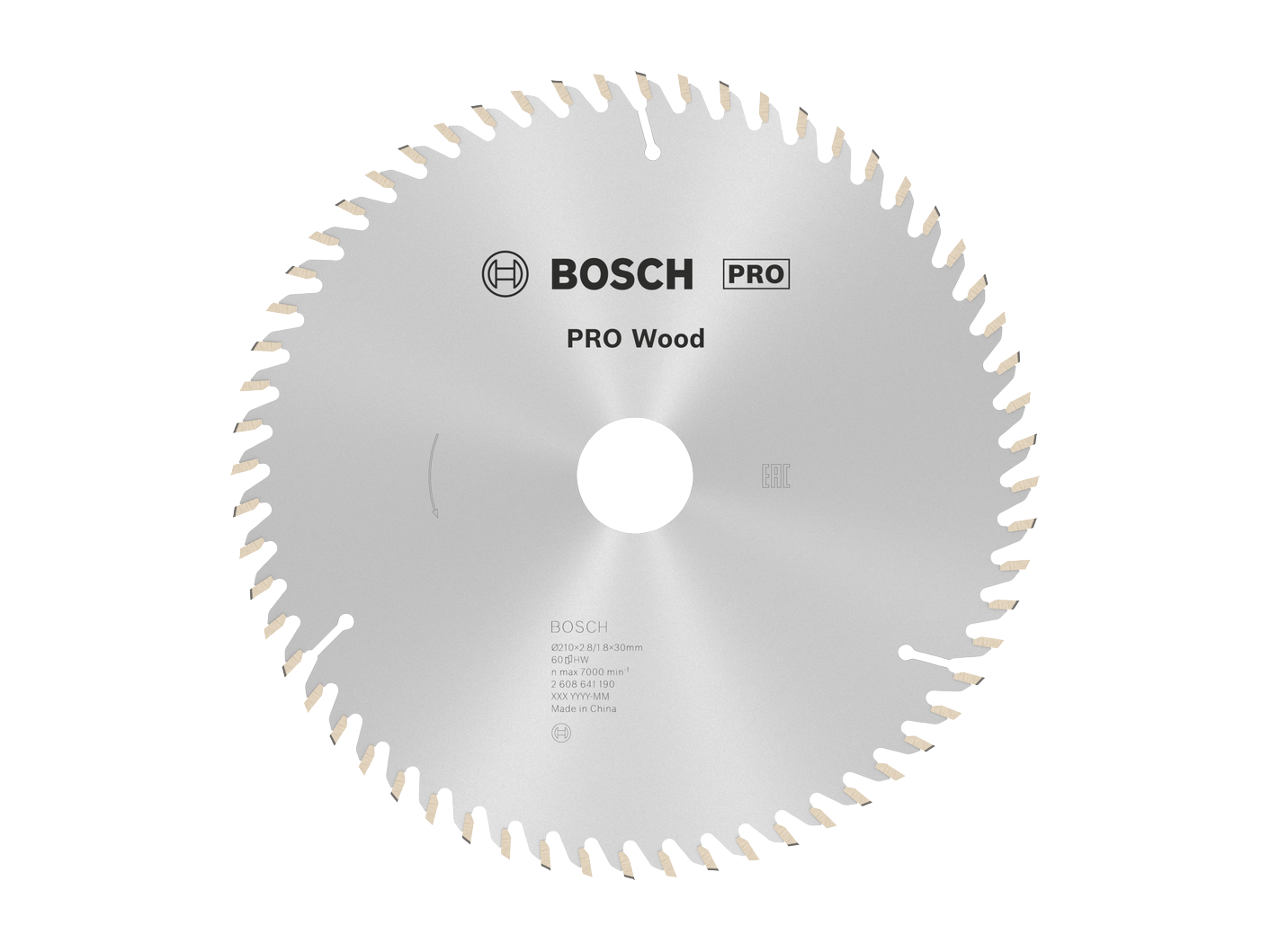 להב וידיה 8/1/4 אינץ' לעץ, 60 שן, חור 30 מ''מ BOSCH