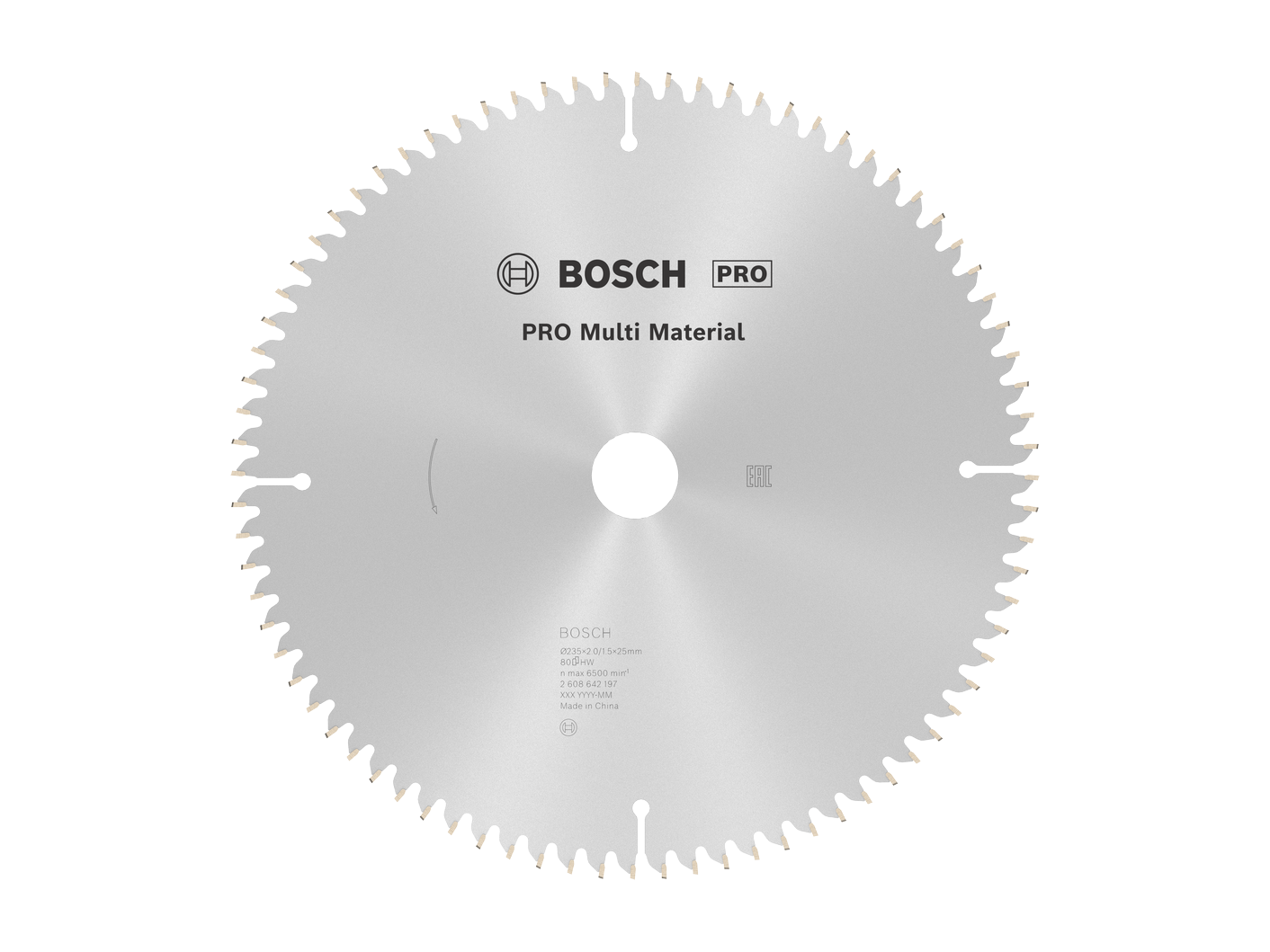 להב וידיה רב שימושית 9/1/4 אינץ', 80 שן, חור 25 מ''מ BOSCH
