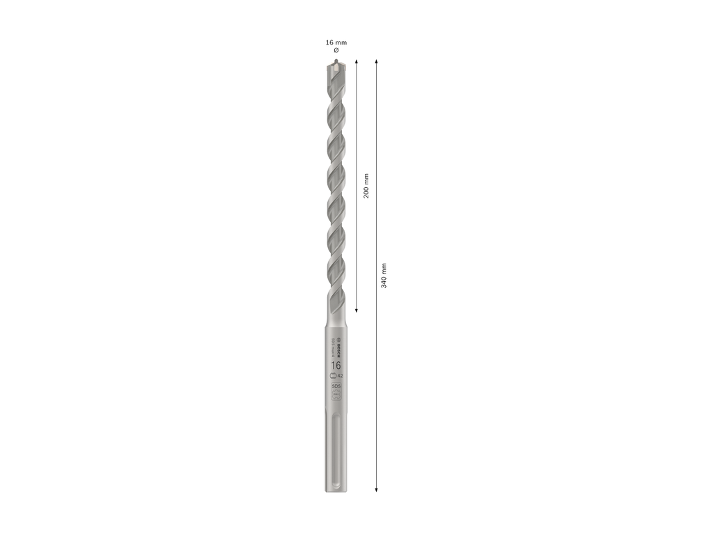 מקדח לבטון | BOSCH SDS-max-4 16x200x340