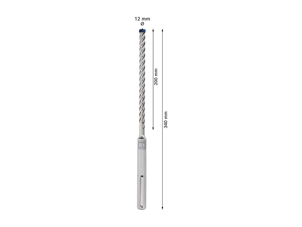 מקדח לבטון | BOSCH SDS-max-8X 12x200x340