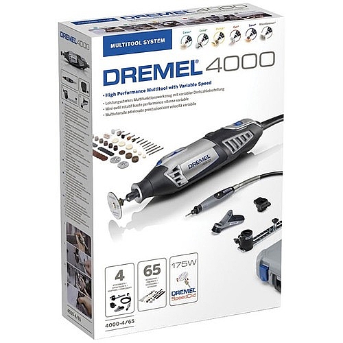 מולטיטול DREMEL דגם 4000JP (ציר גמיש + 65 אביזריםּ + 3 עזרים)