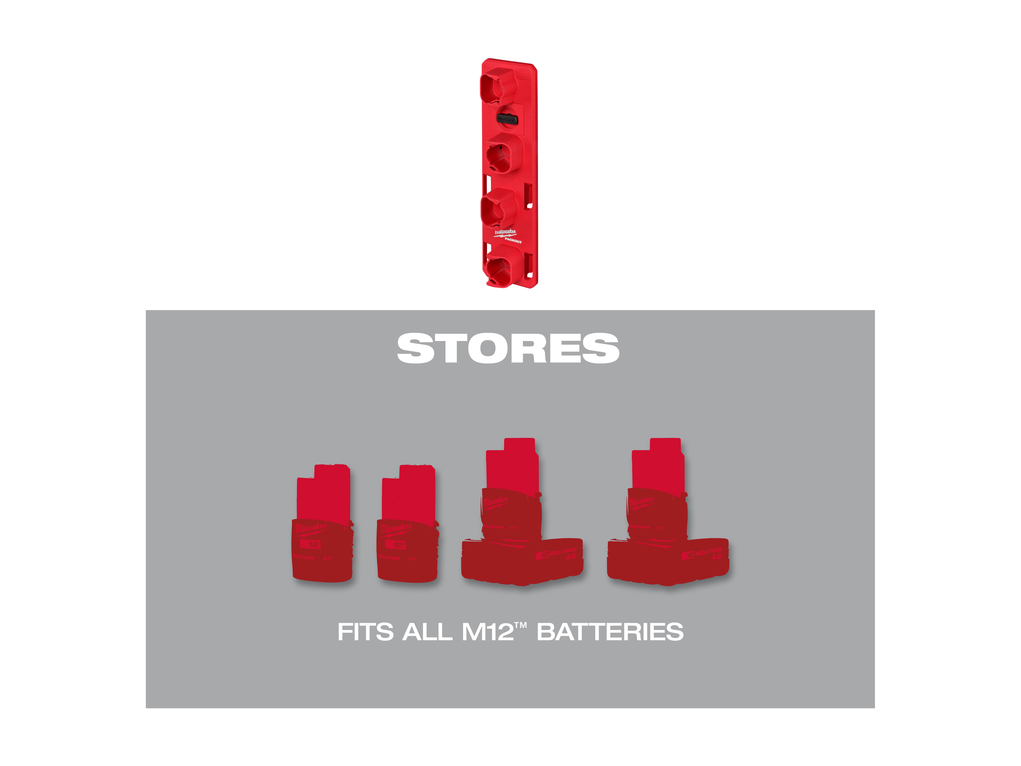 מתקן ל-4 סוללות | MILWAUKEE PACKOUT M12