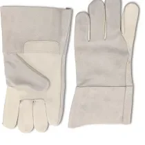 כפפות ריתוך - ארגון עור עליון, צבע אפור-לבן 34 ס''מ WG-501