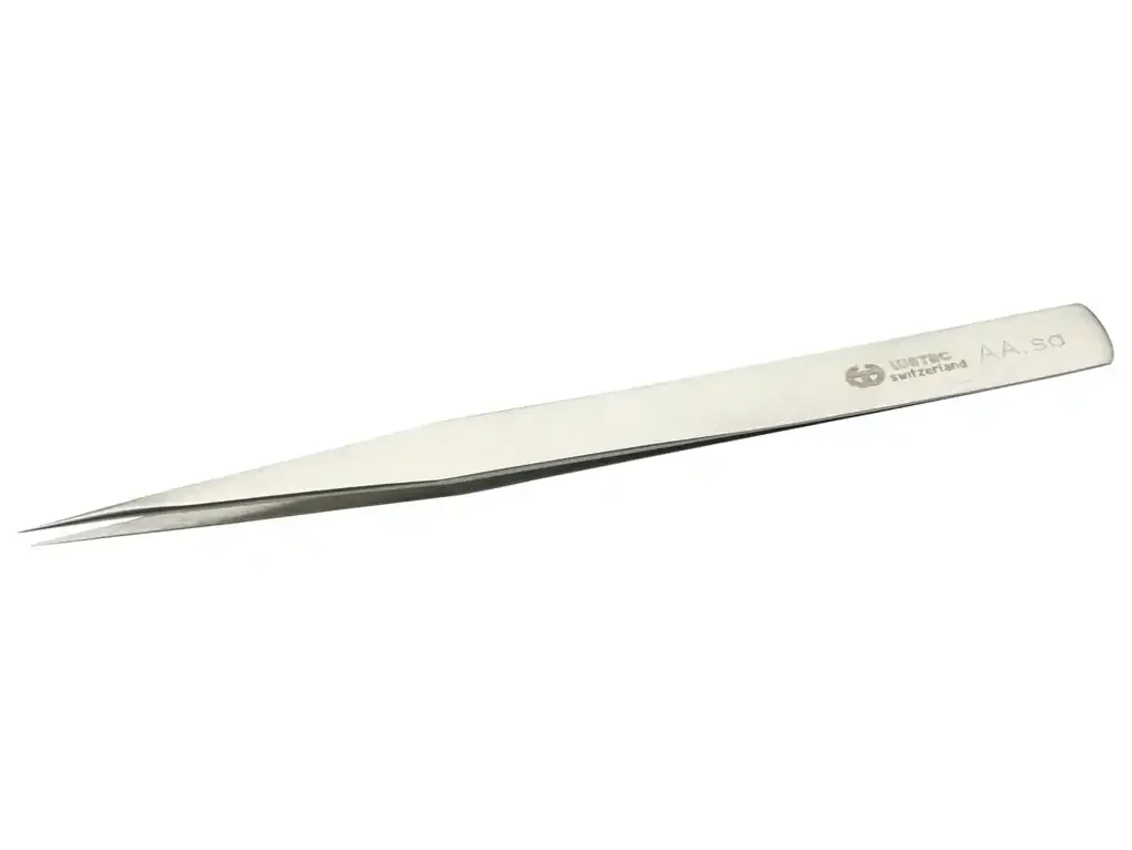 פינצטה נירוסטה ישרה AA-SA עם קצוות חזקים 120 מ''מ MEGATEC שוויץ