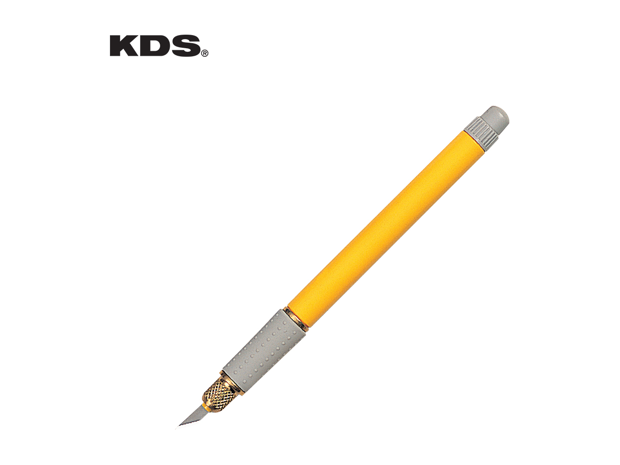 סכין יפנית לגרפיקאים ידית צהובה KDS D-12YE