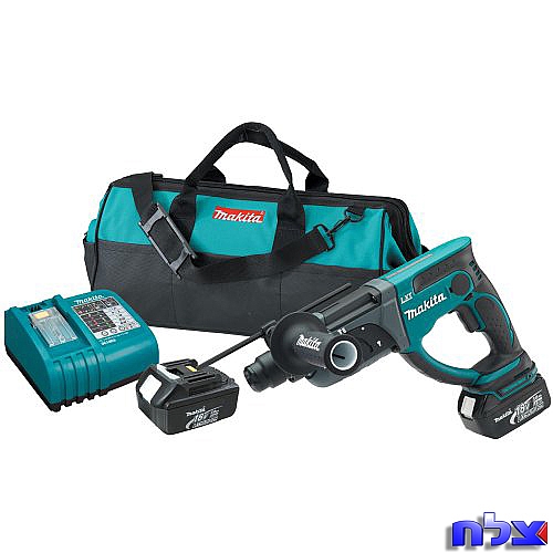פטישון נטען ברשלס 18V 2 סוללות 6Ah DHR202RGE MAKITA