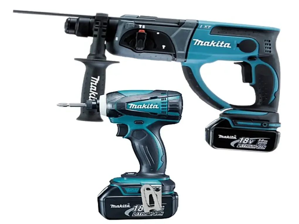 סט 2 כלים 18V (אימפקט + פטישון) 2 סוללות 5Ah DTD146 + DHR202 MAKITA