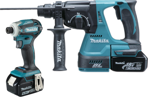 סט 2 כלים 18V (אימפקט + פטישון) 2 סוללות 6Ah DLX2468JX1 MAKITA