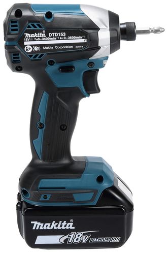 מברגת אימפקט נטענת ברשלס 18V סוללות 4Ah DTD153RME MAKITA