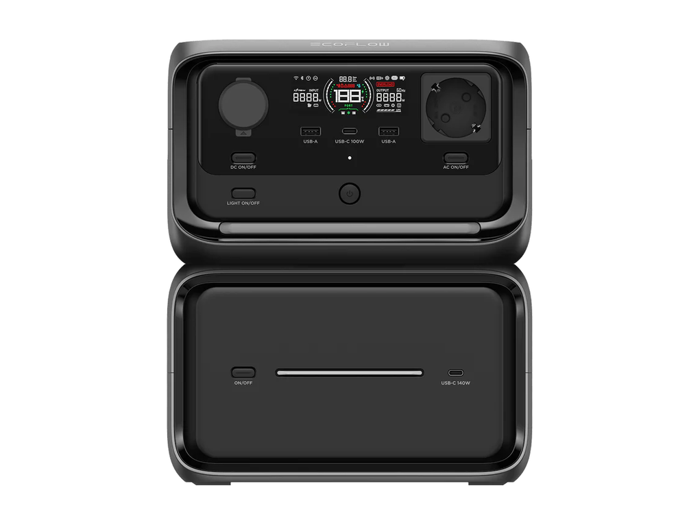 תחנת כח ECOFLOW RIVER PLUS 3 MAX 600-1200W, קיבולת 858WH
