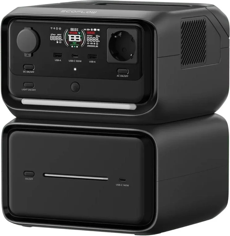 תחנת כח ECOFLOW RIVER PLUS 3 MAX 600-1200W קיבולת 858WH