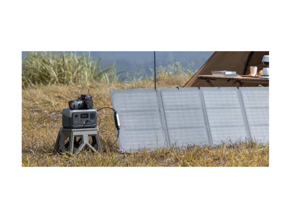קיט סולארי ECOFLOW - תחנת כח RIVERPRO2 LIFEPO4 קיבולת 0.768Kwh -הספק 0.8-1.6KW טעינה מהירה + זוג פ